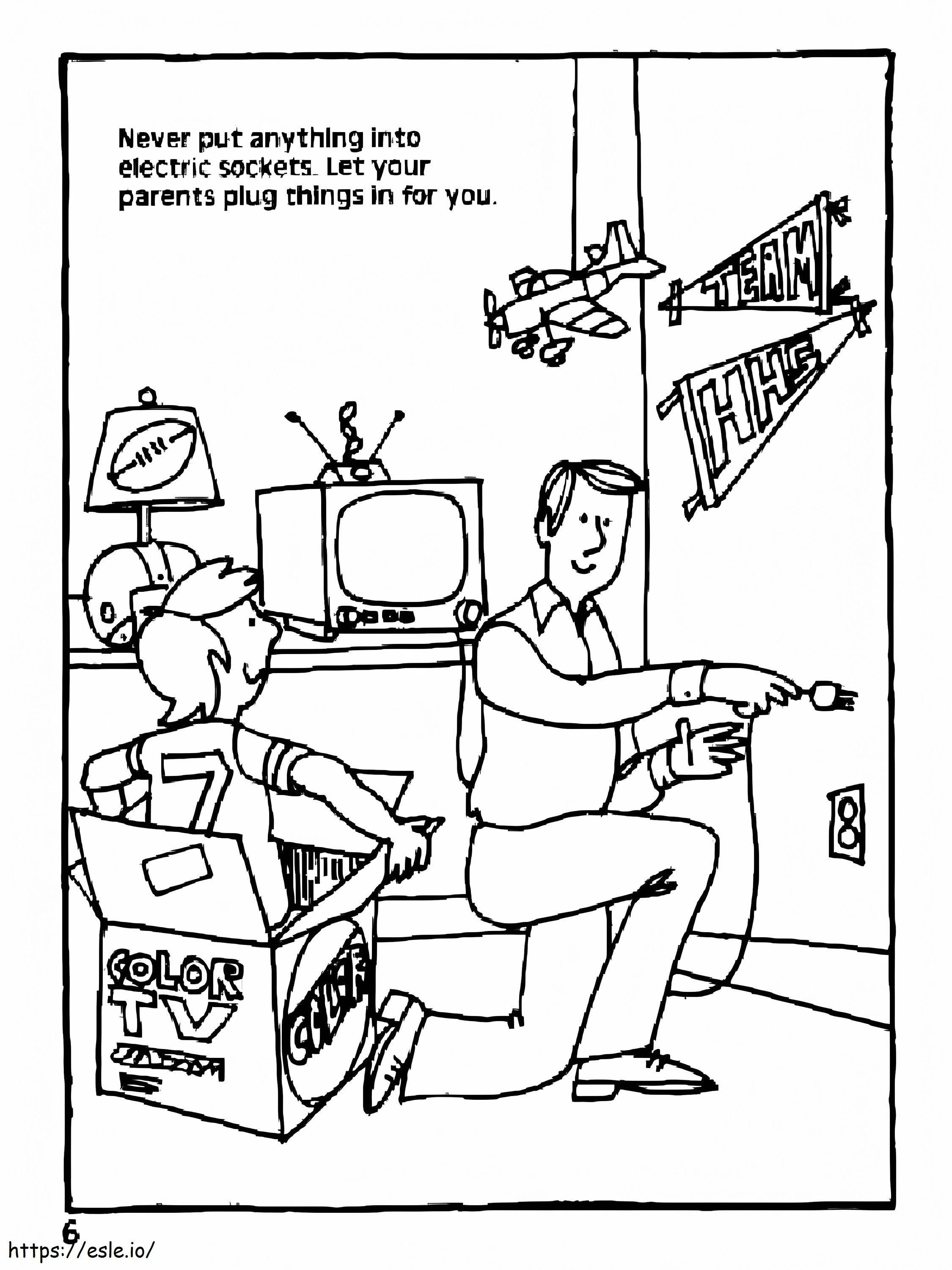 Electrical Safety 1 coloring page
