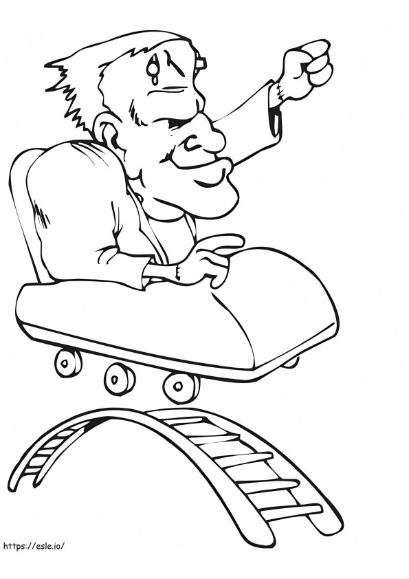 Frankenstein On Roller Coaster coloring page