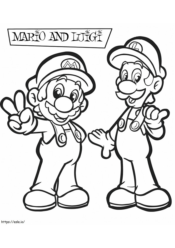 Zabawny Luigi i Mario kolorowanka