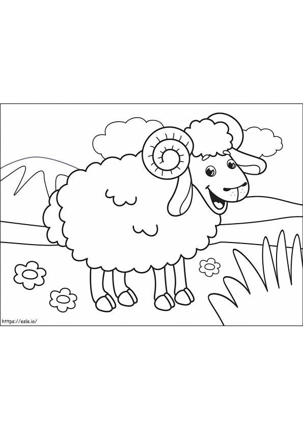 Cute Ram coloring page