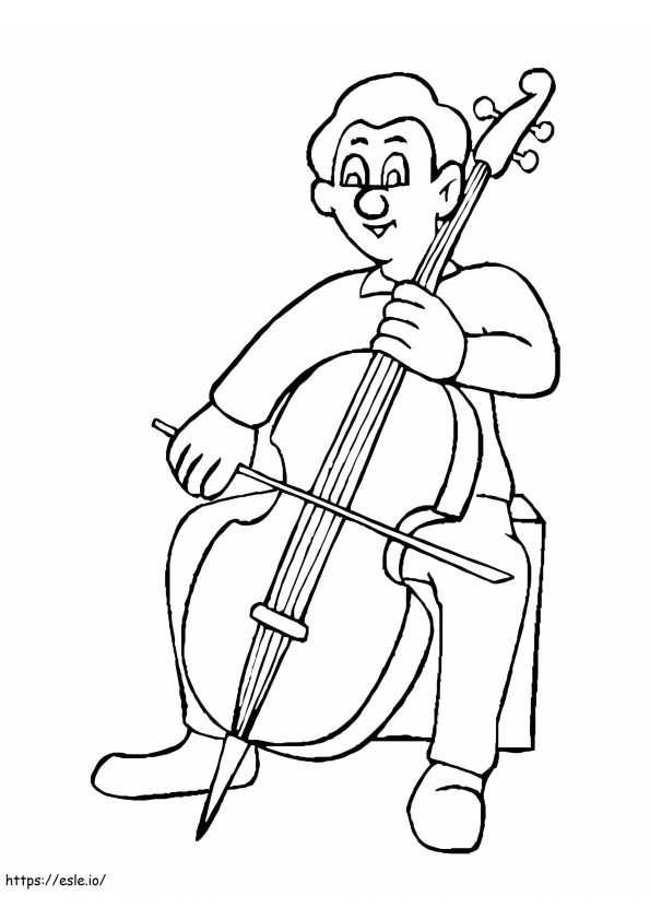 Mężczyzna grający na wiolonczeli kolorowanka