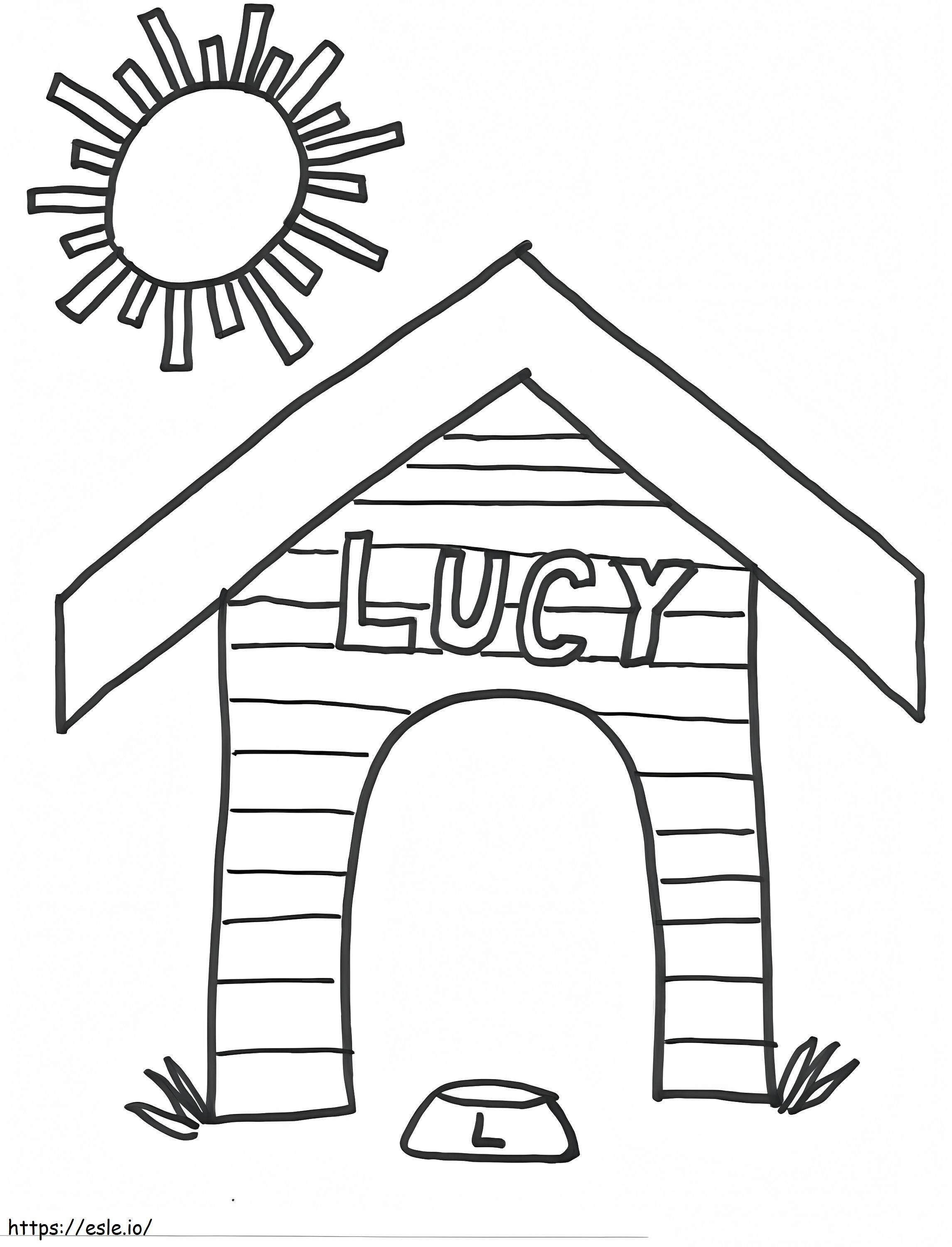 Dog House To Color coloring page
