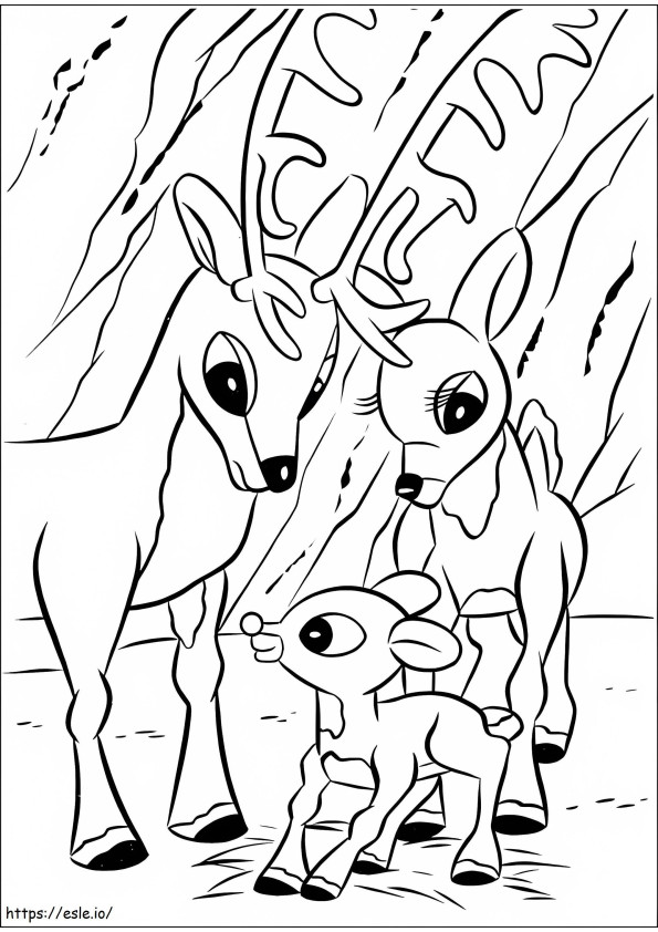Printable Rudolph coloring page