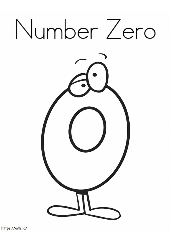 Funny Number 0 coloring page