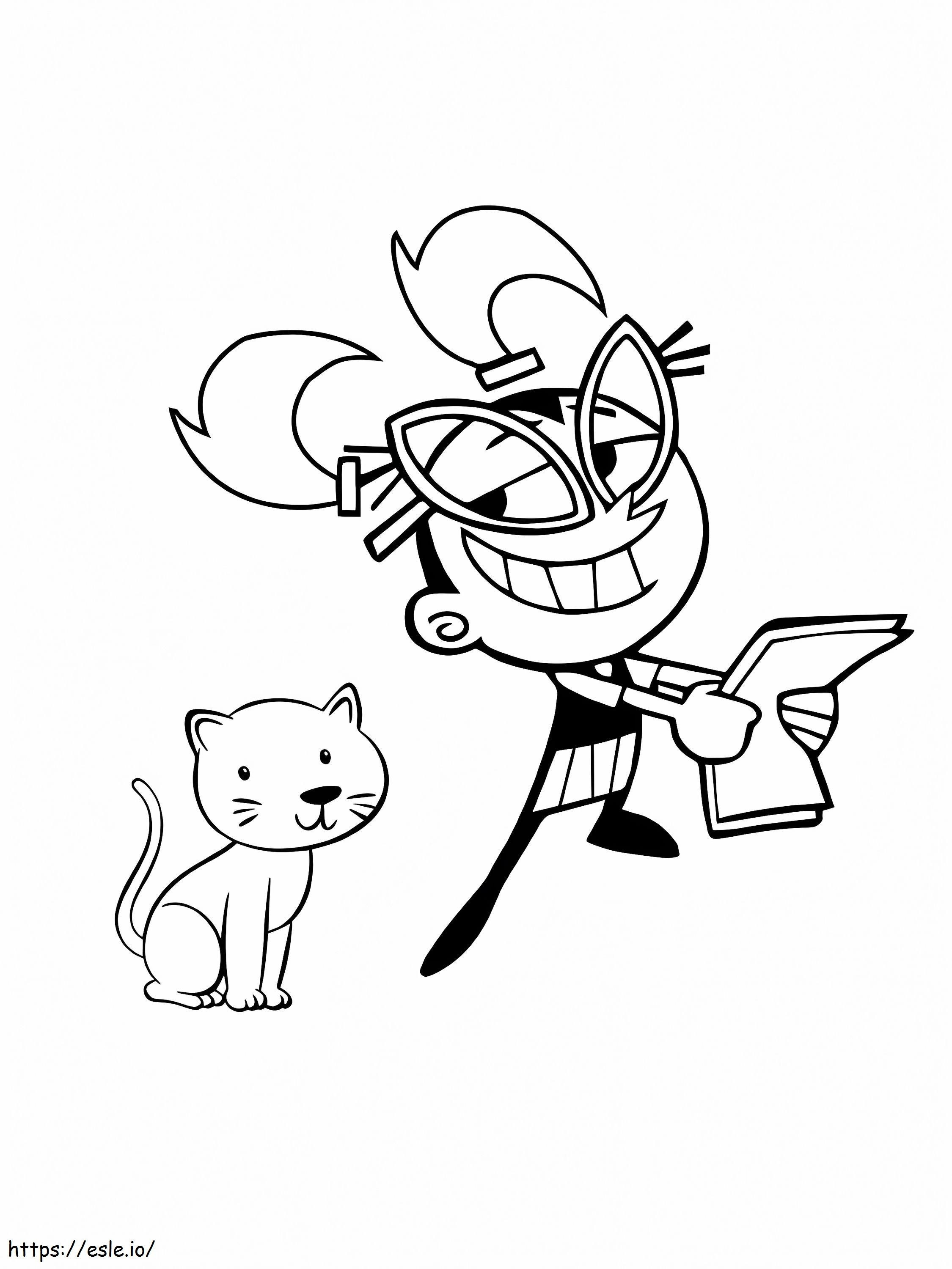 Coloriage Tootie et le chat des parents assez étranges à imprimer dessin