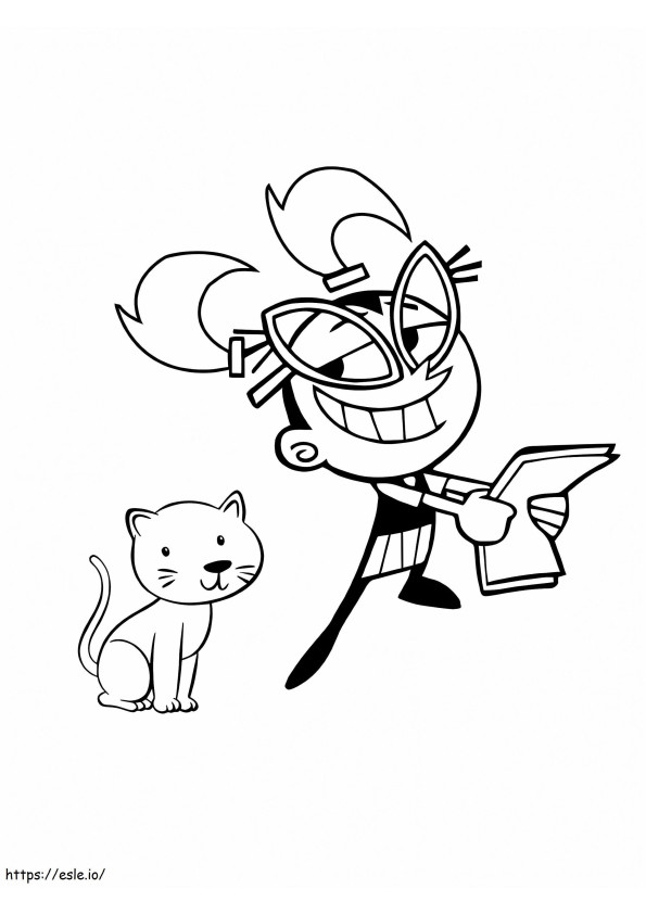 Coloriage Tootie et le chat des parents assez étranges à imprimer dessin