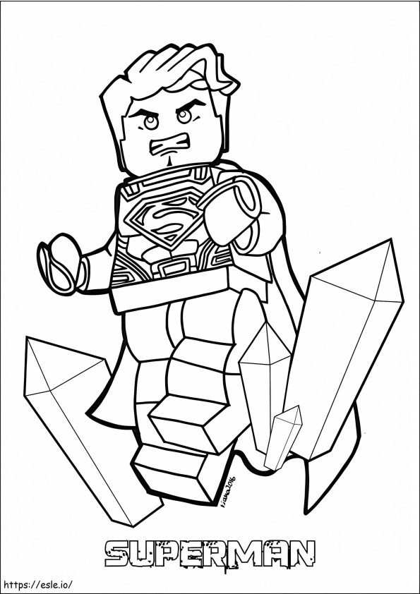 Super-homem Lego irritado para colorir
