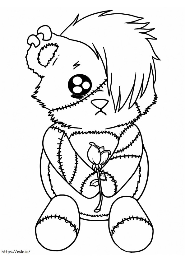 Emo Bear coloring page