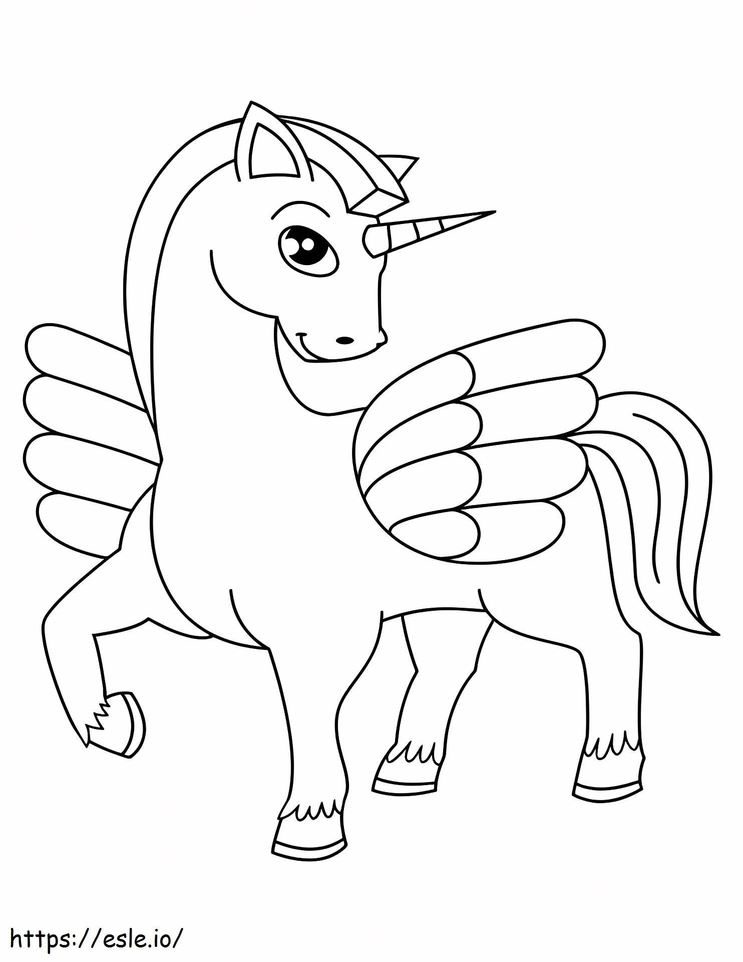 Little Winged Unicorn coloring page