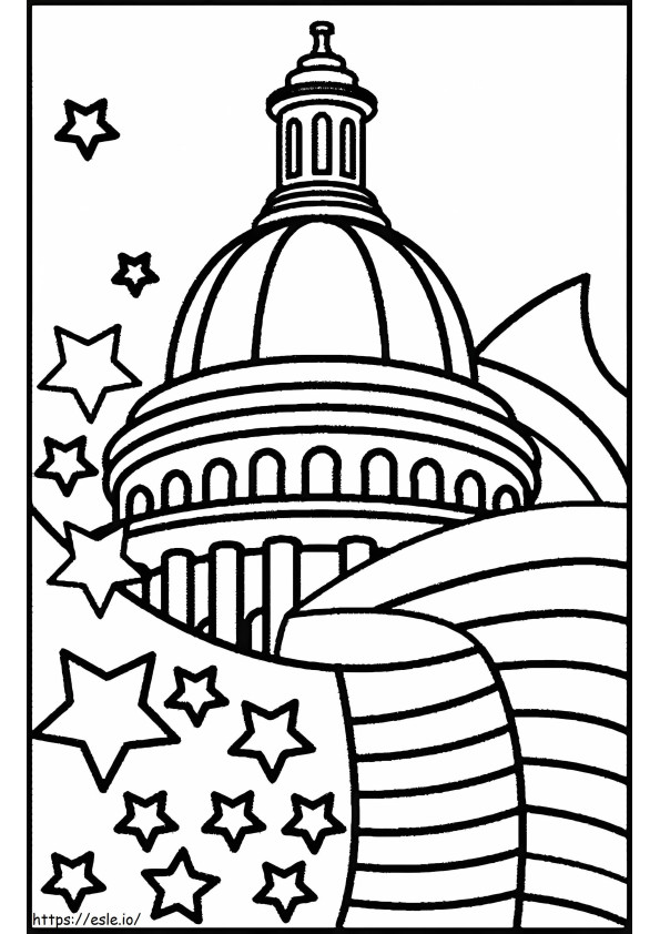 Presidents Day Capital coloring page