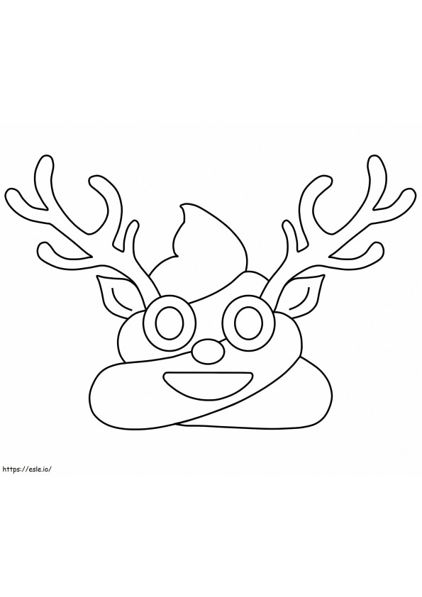 Shit Emoji With Horns coloring page