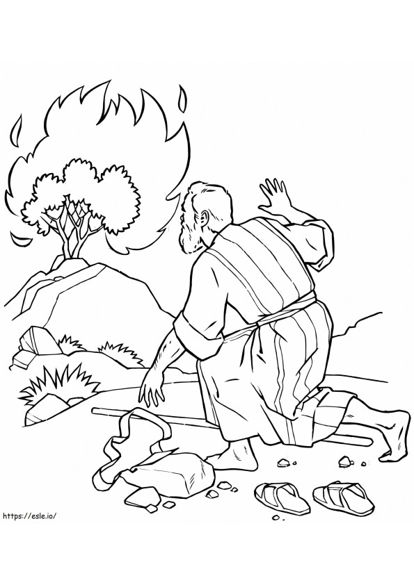 Coloriage Moïse et le buisson ardent à imprimer à imprimer dessin