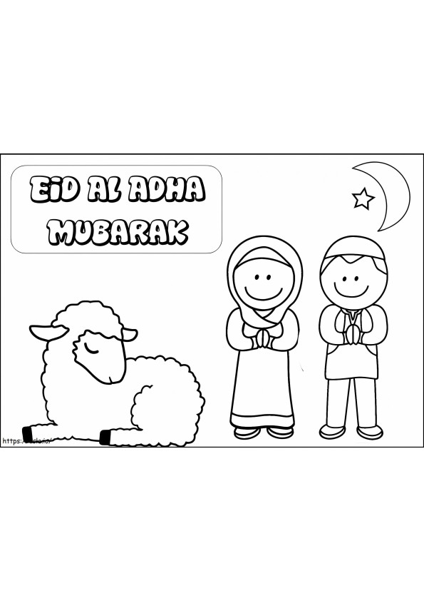 Eid Al-Adha Mubarak 3 coloring page