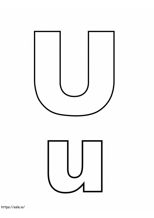 Letter U2 kleurplaat