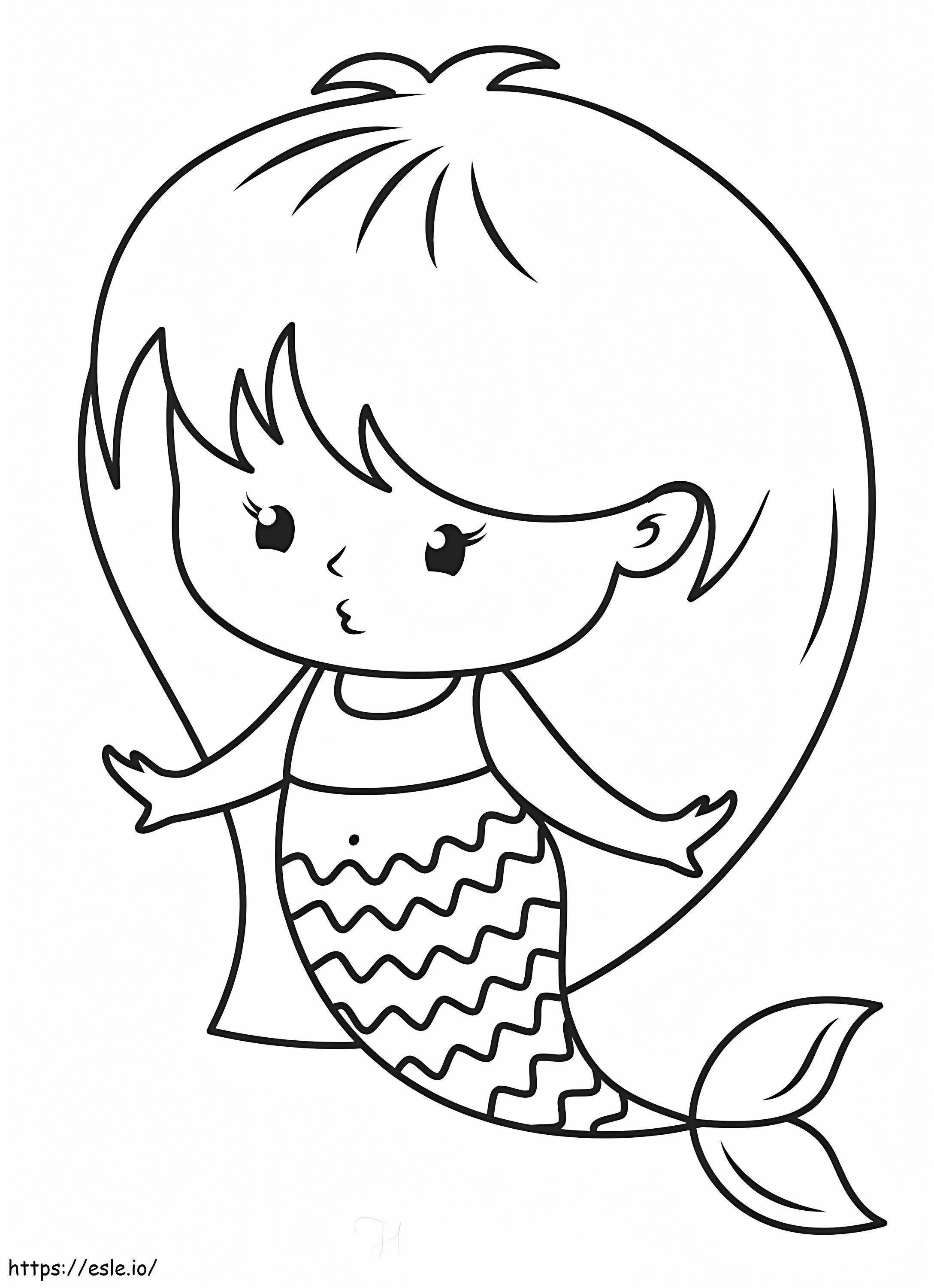 Kawaii Mermaid coloring page
