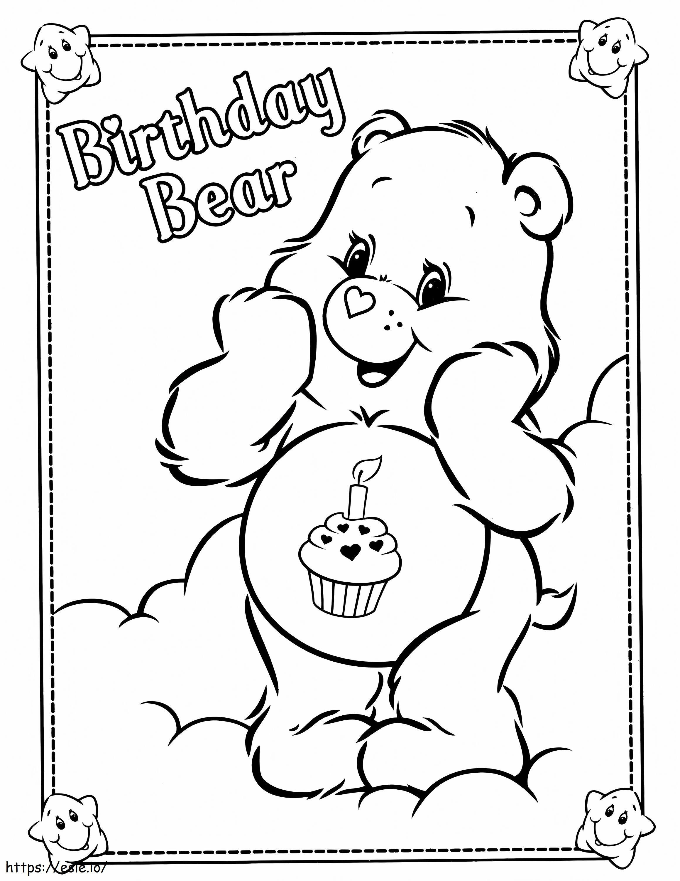 oso de cumpleaños para colorear