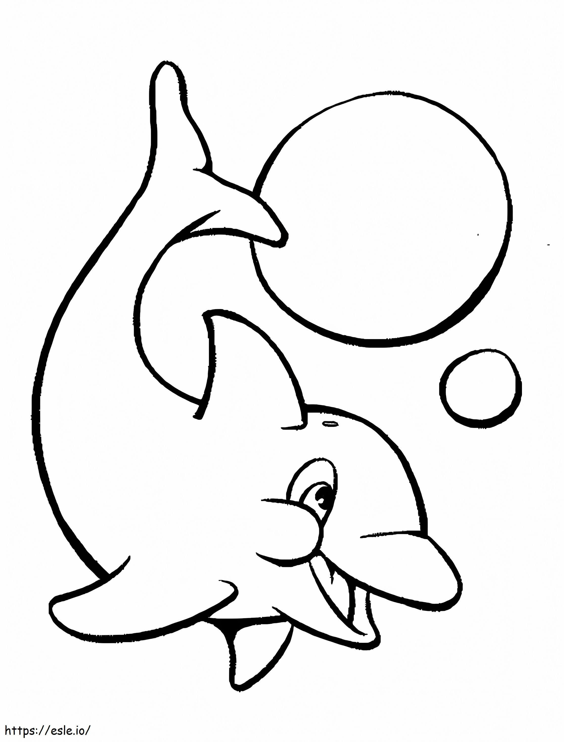 Delfín con globo para colorear