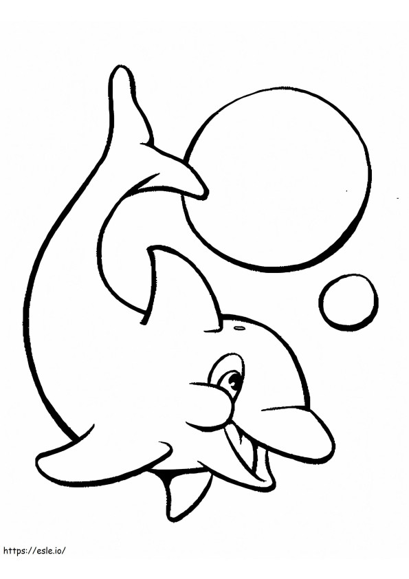 Coloriage Dauphin avec un ballon à imprimer dessin