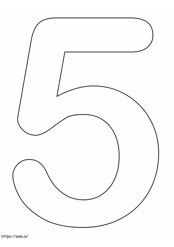 Number 5 Printable coloring page