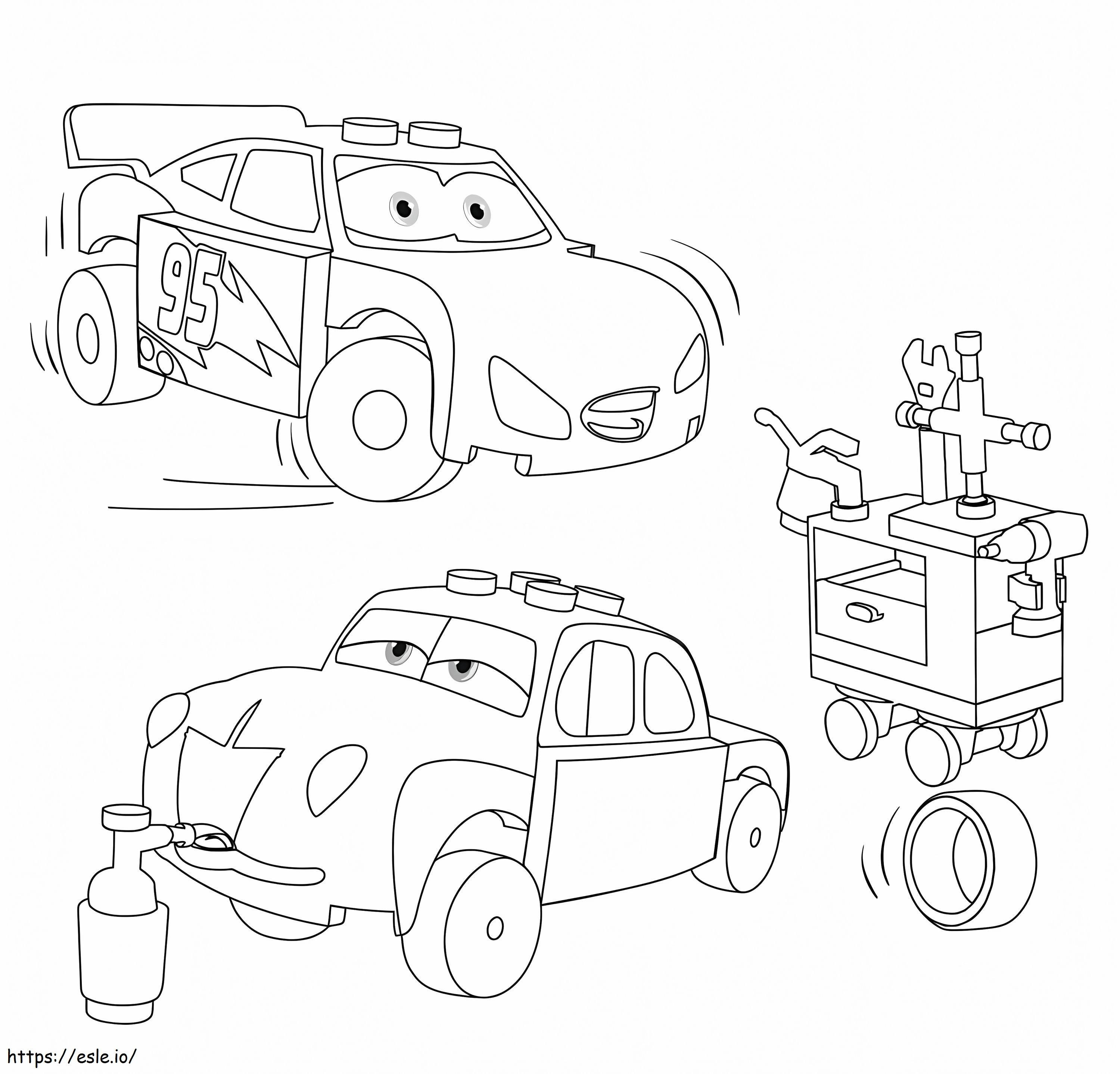 Autók karakterei 1 kifestő