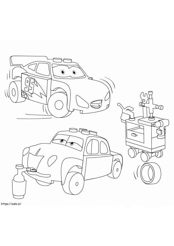 Personajele mașinii 1 de colorat