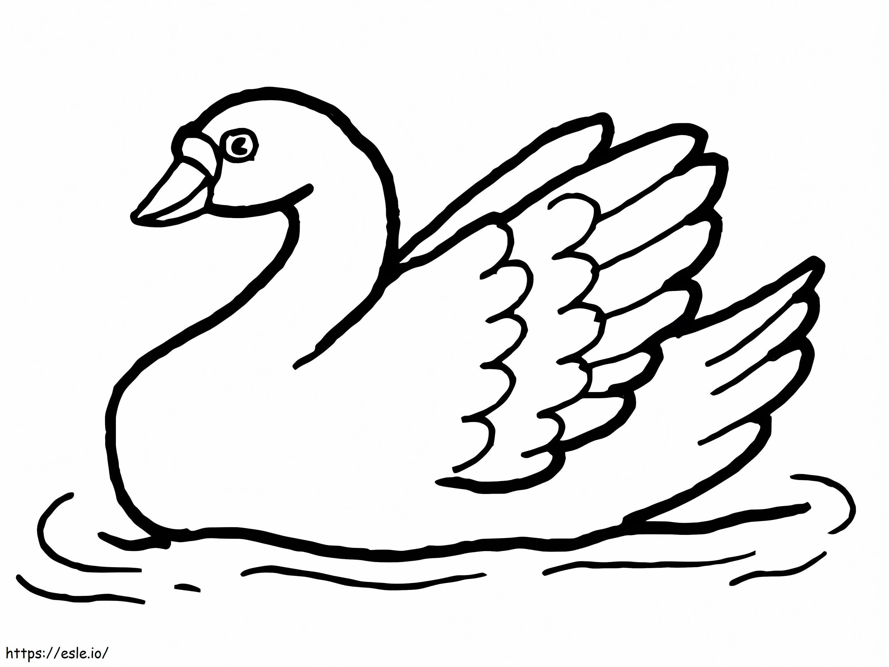 Cute Swan coloring page