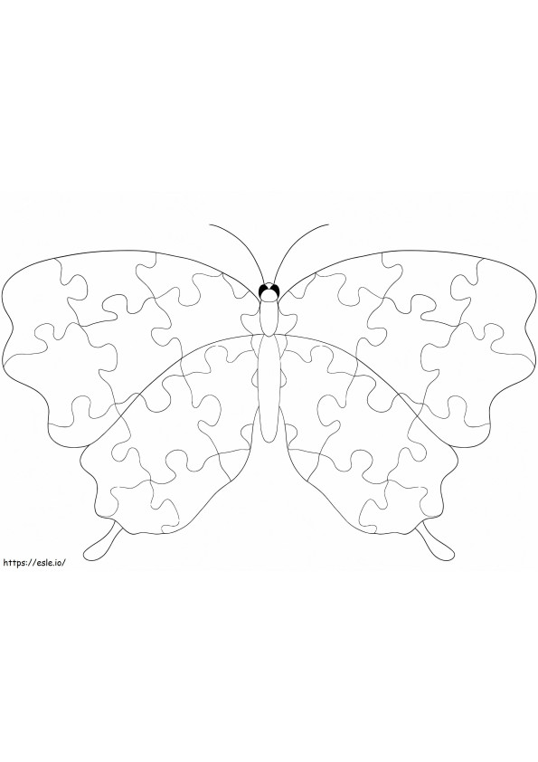 Farfalla del puzzle da colorare