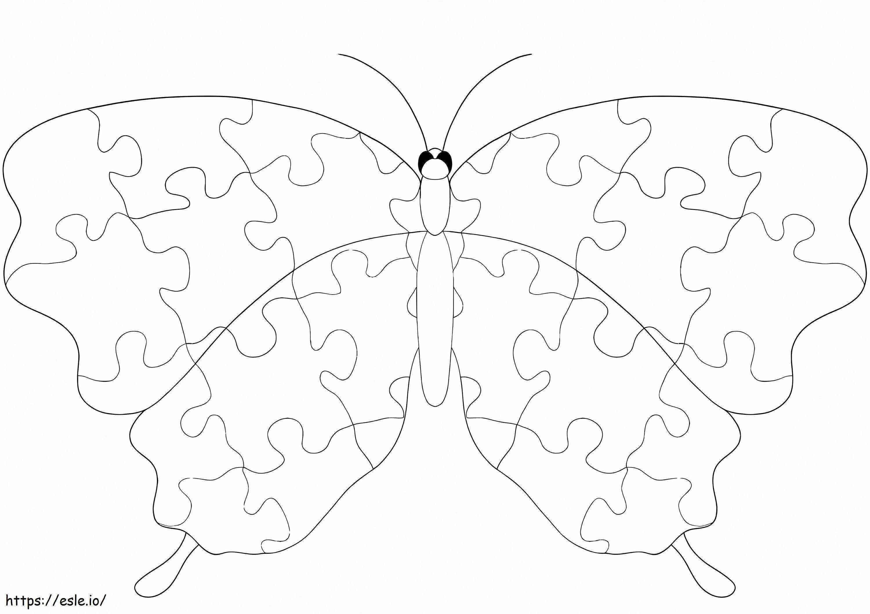 Farfalla del puzzle da colorare