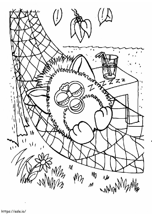Coloriage Furby endormi à imprimer dessin