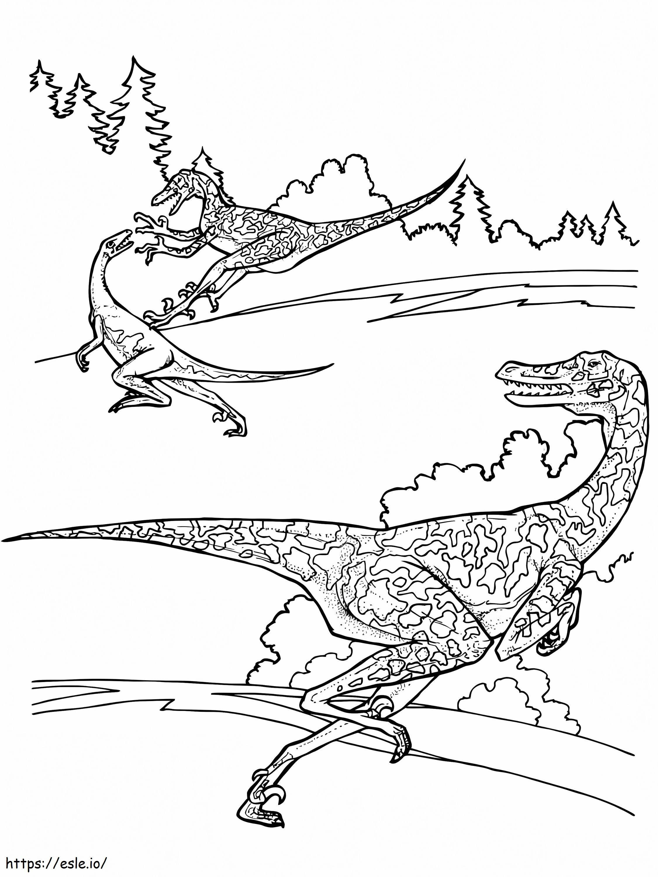 Coloriage Dinosaures vélociraptor à imprimer dessin