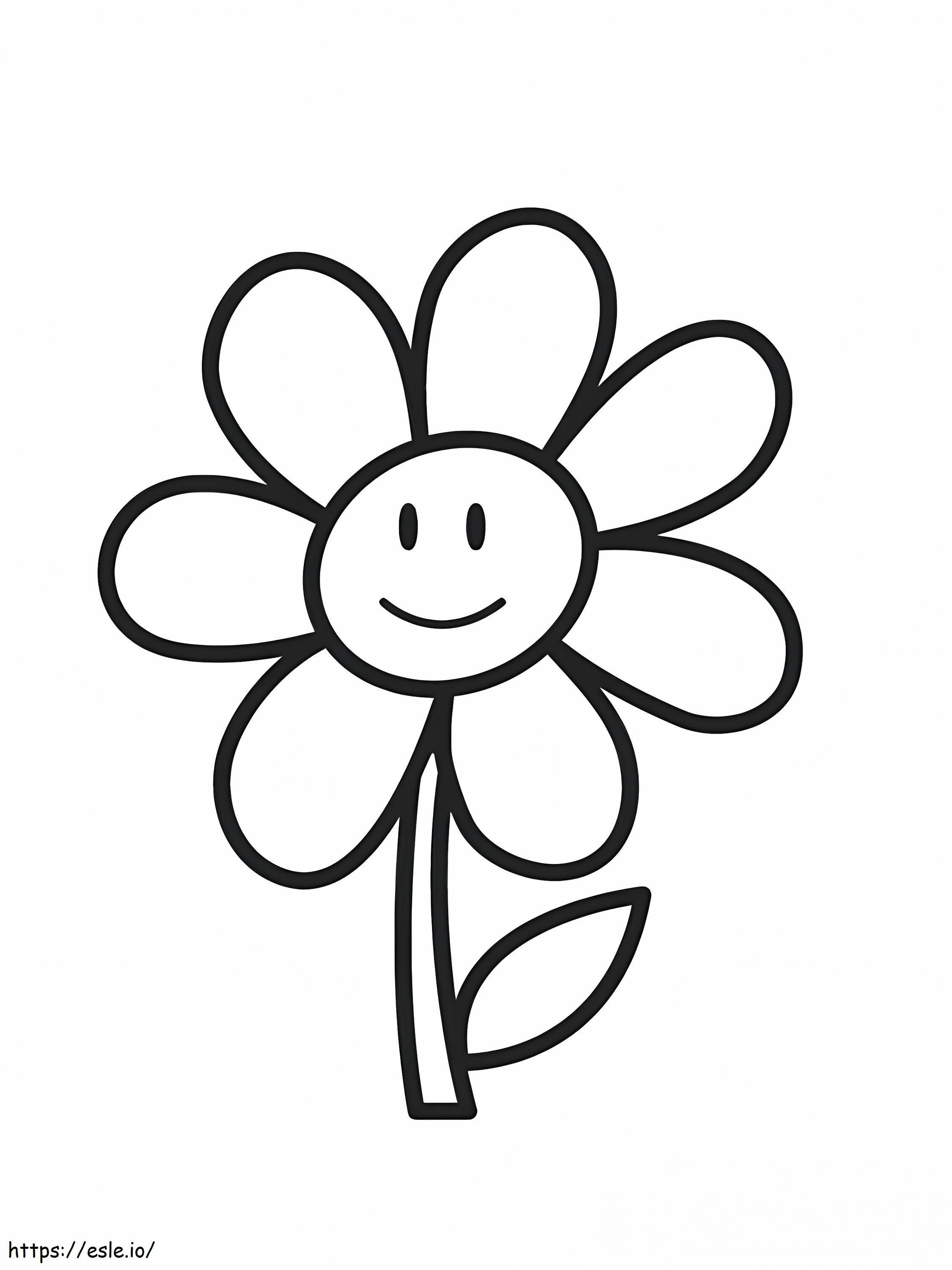 Söpö yksinkertainen kukka värityskuva
