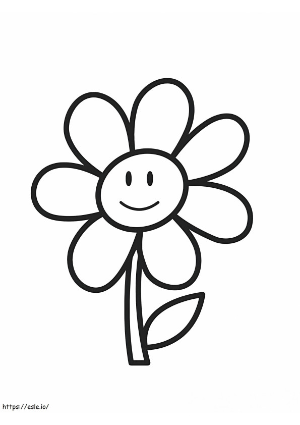 Söpö yksinkertainen kukka värityskuva