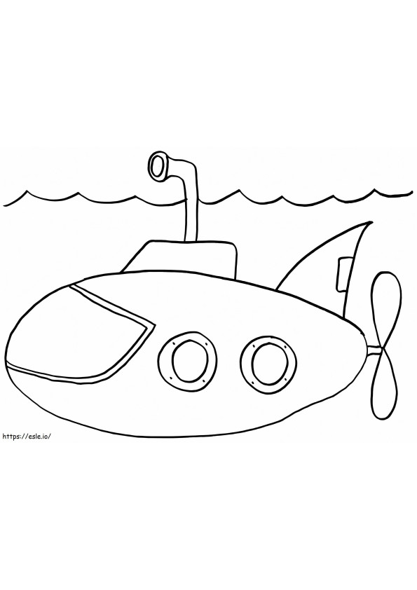 Yksinkertainen sukellusvene värityskuva