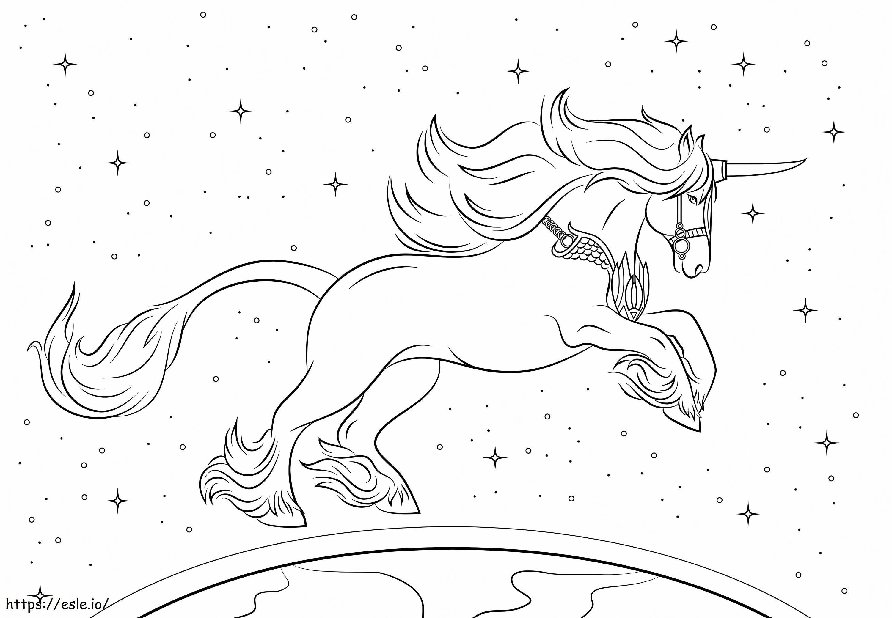 Moving Unicorn coloring page