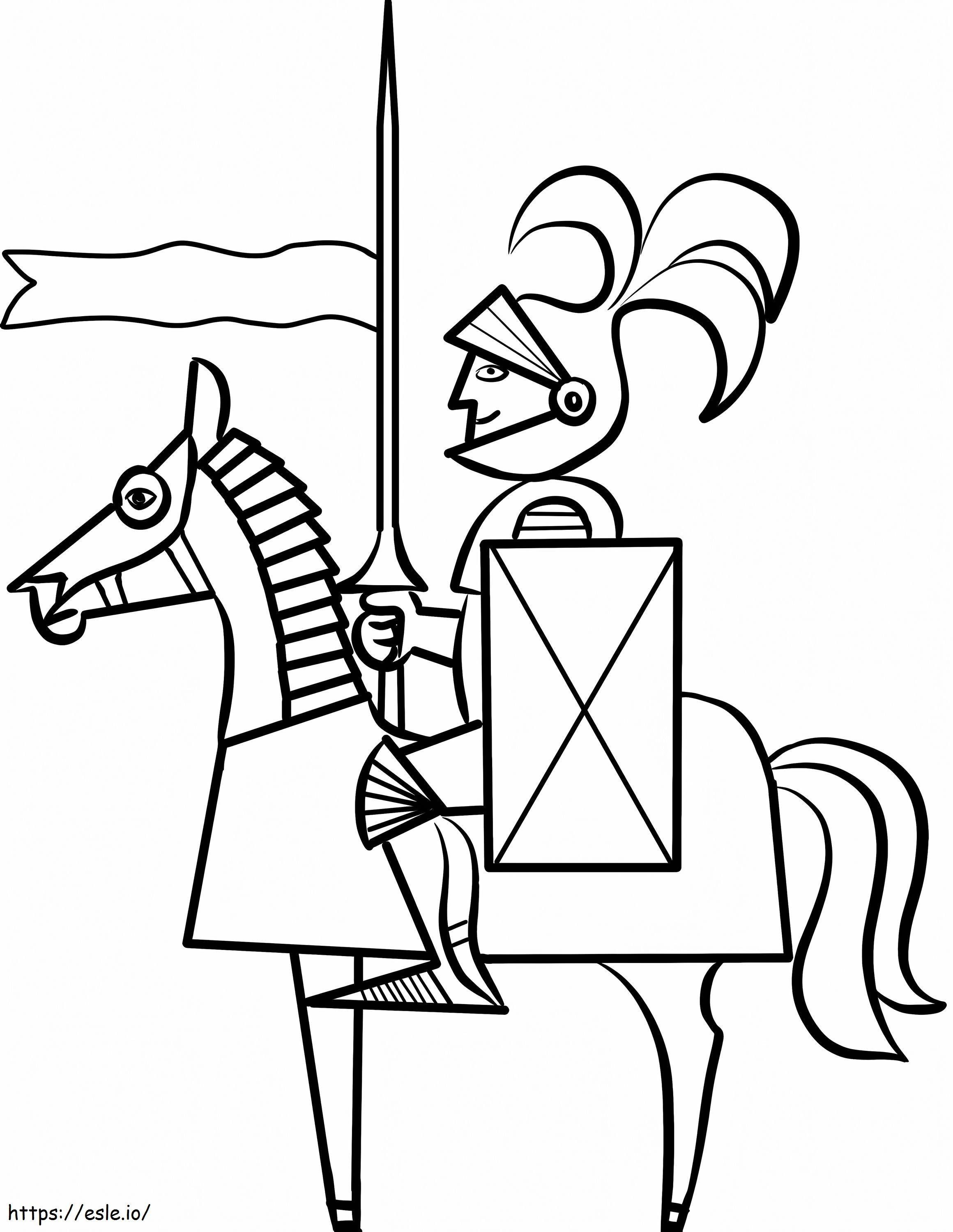 Cartoon Knight On Horse Knights Pages coloring page
