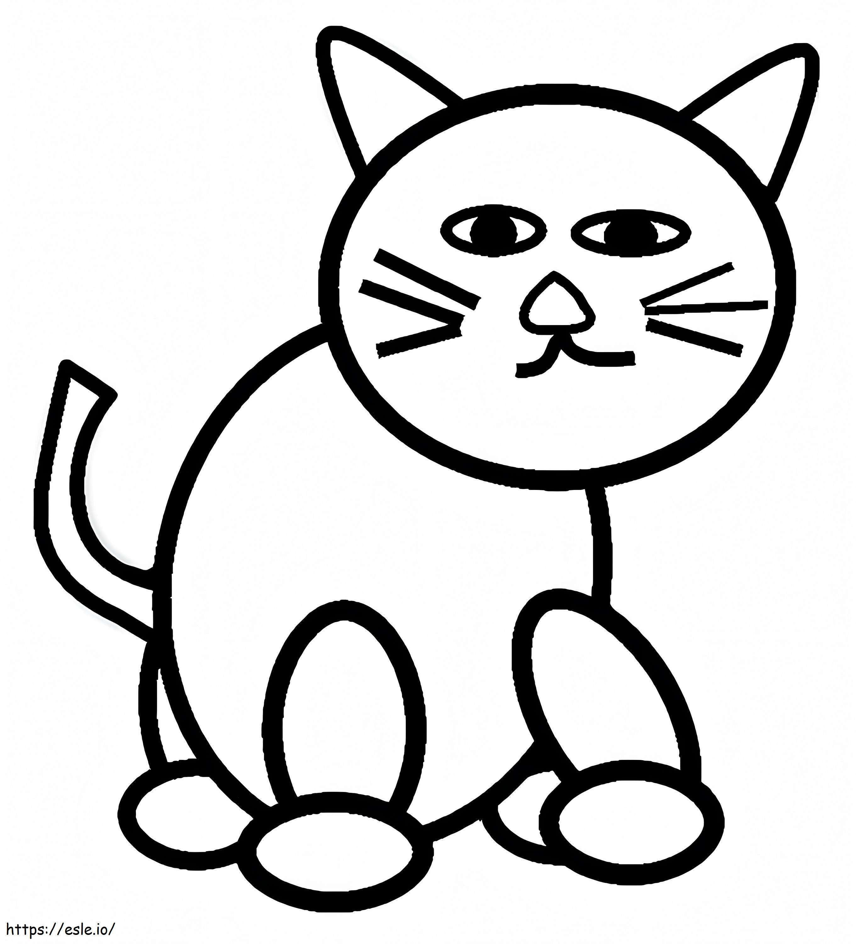 Coloriage Chat facile à imprimer dessin