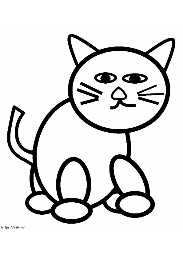 Easy Cat coloring page