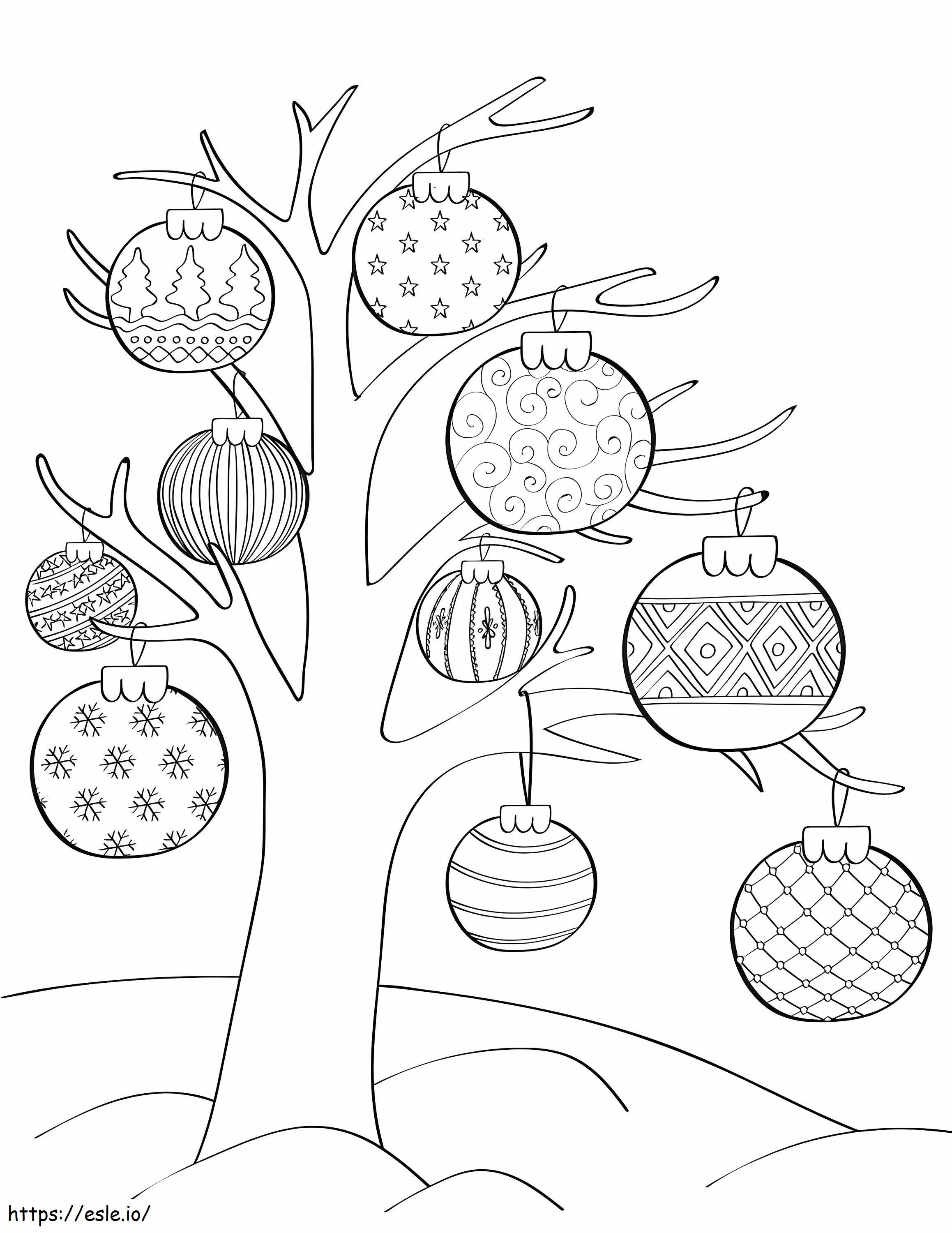 Coloriage Ornement sur l'arbre à imprimer dessin