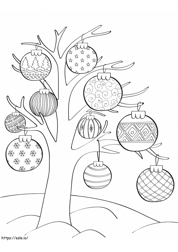 Coloriage Ornement sur l'arbre à imprimer dessin