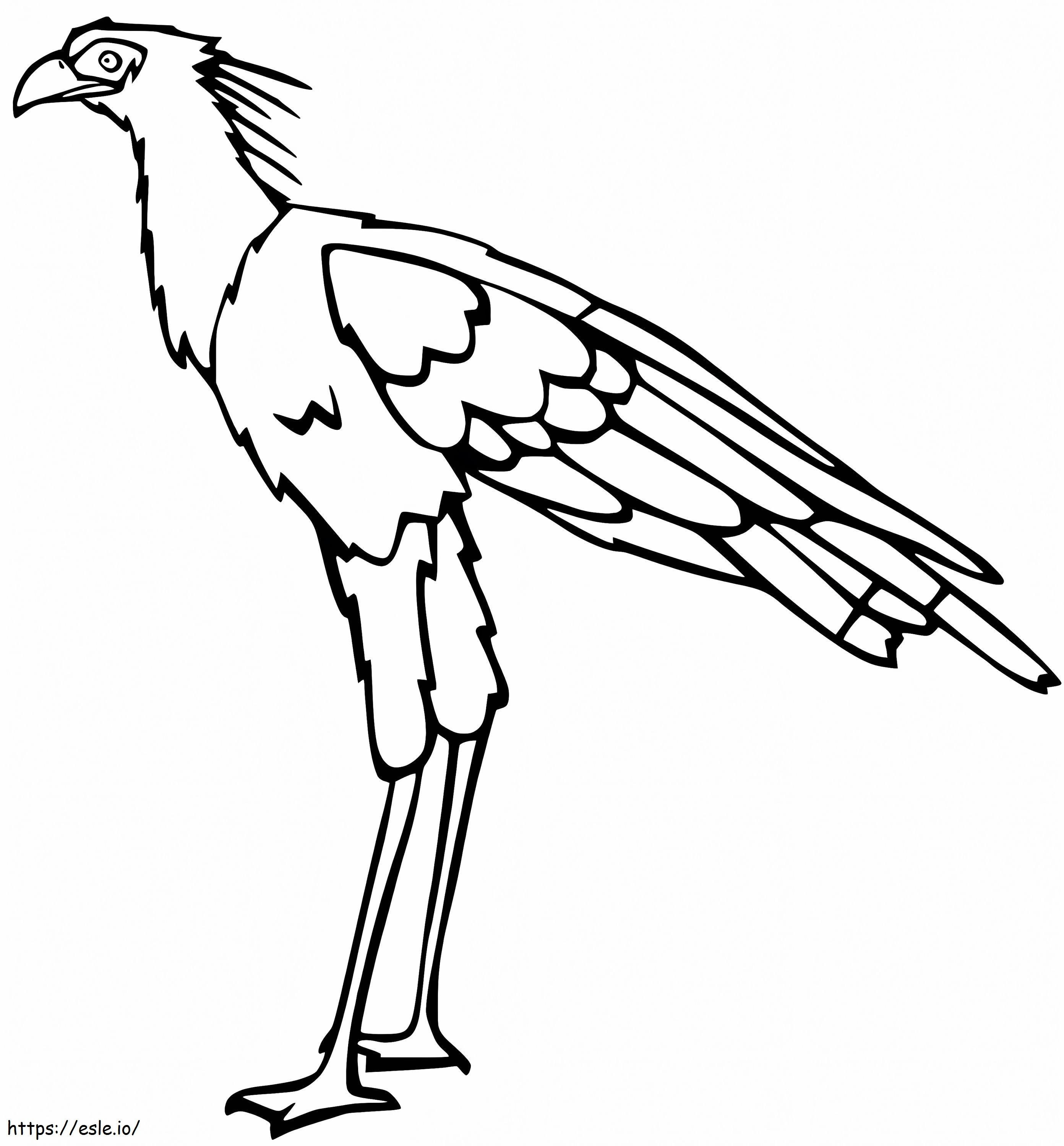 Burung Sekretaris Kartun Gambar Mewarnai