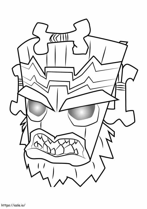 Coloriage Uka Uka de Crash Bandicoot à imprimer dessin