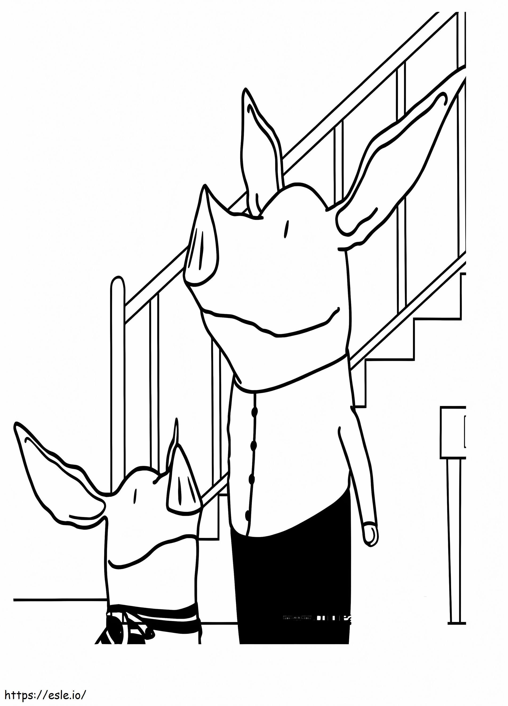 Olivia And Mom coloring page