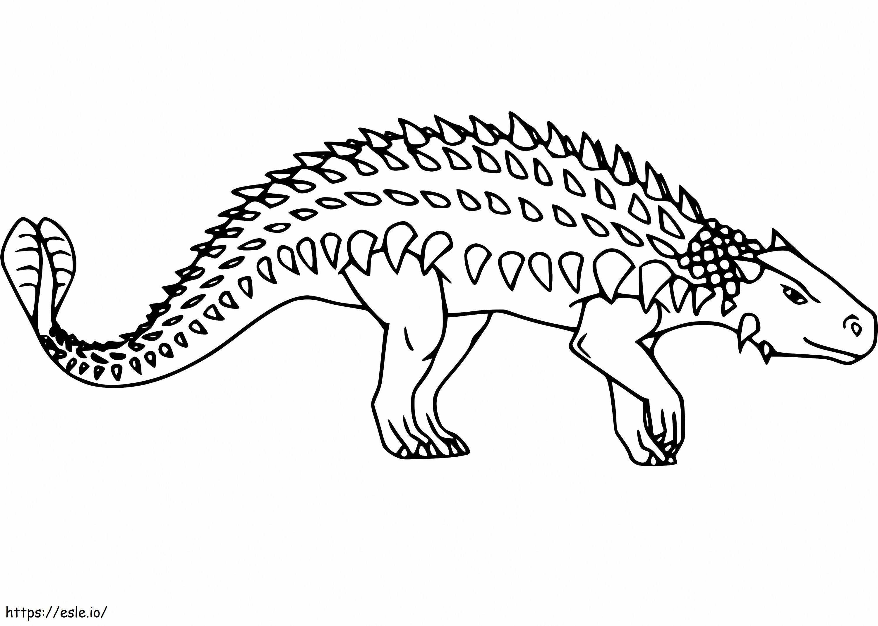 Ankylosaurus kävely värityskuva