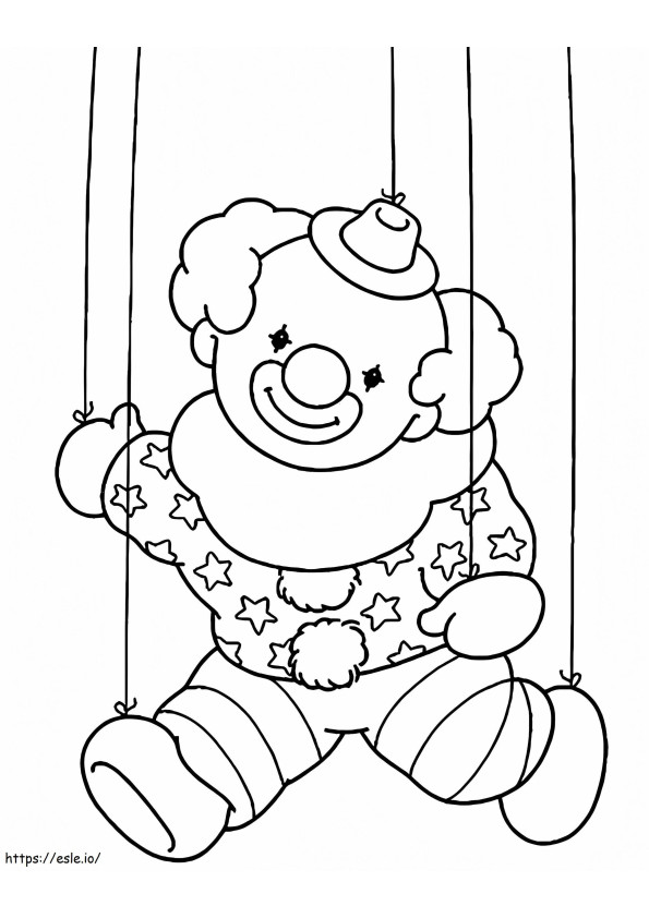 Clown String Puppet coloring page