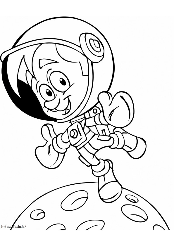 Astronauta de desenho animado para colorir