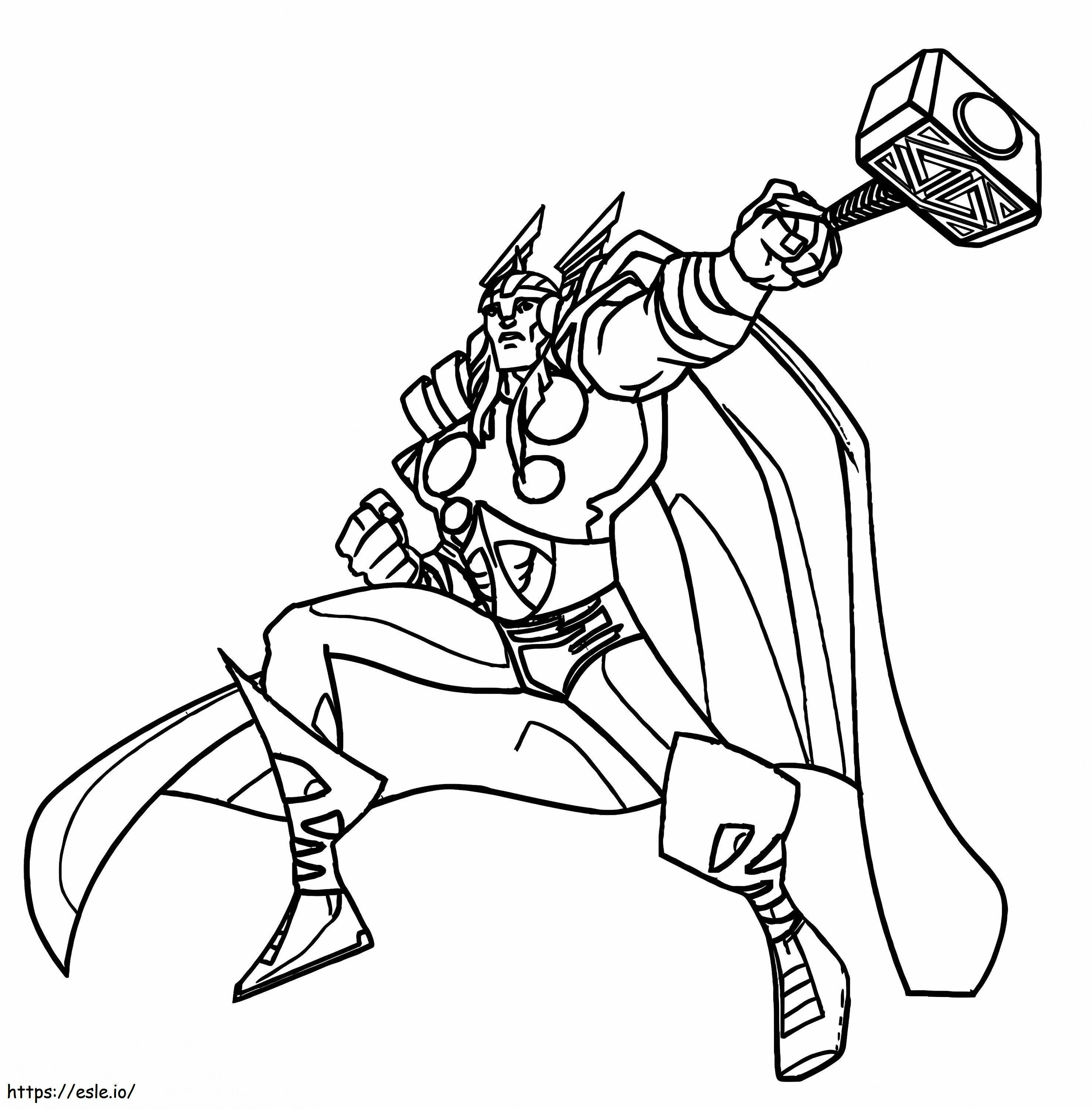 Cartoon Thor coloring page