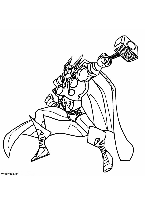 Cartoon Thor coloring page