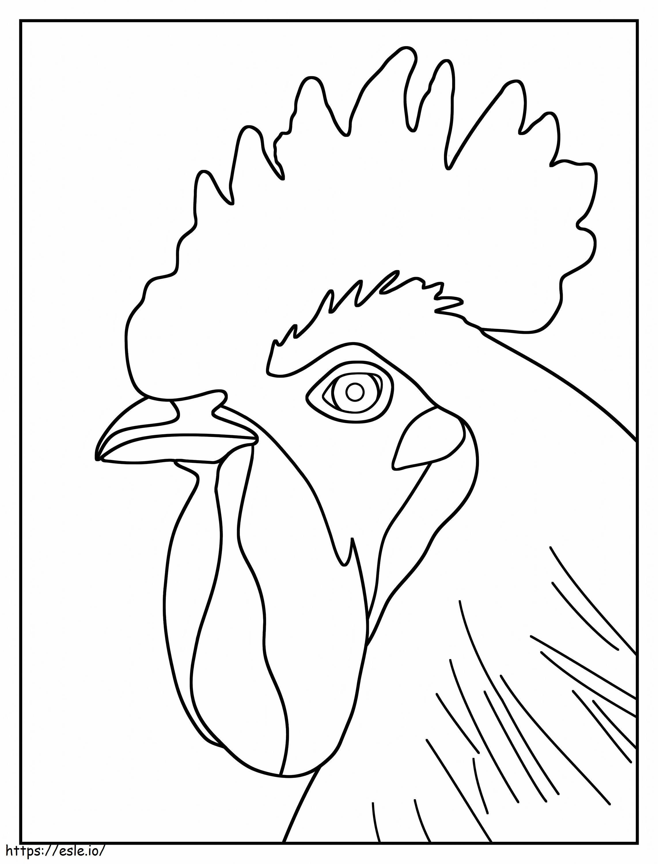 Rooster Head Scaled coloring page
