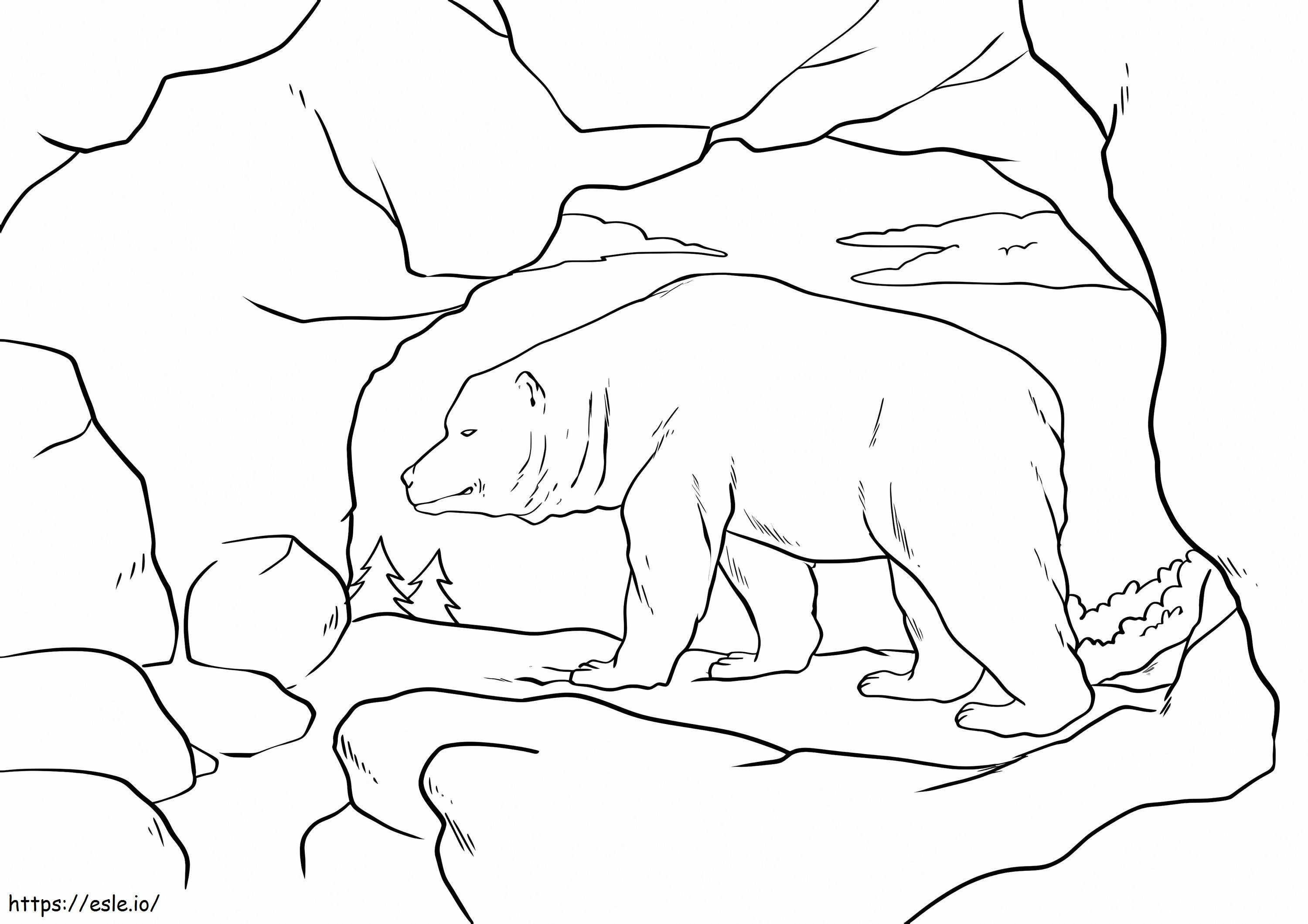 Coloriage Les ours polaires à l'âge de pierre à imprimer dessin