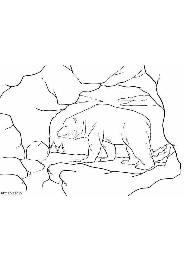 Jääkarhut kivikaudella värityskuva